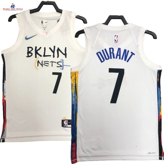 Acquista Maglia NBA Nike Brooklyn Nets #7 Kevin Durant Bianco Città 2023-24