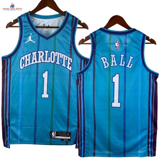 Acquista Maglia NBA Nike Charlotte Hornets #1 Lamelo Ball Verde Classic 2024-25