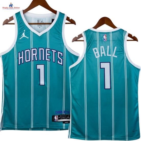 Acquista Maglia NBA Nike Charlotte Hornets #1 Lamelo Ball Verde Icon 2023-24