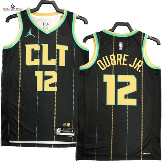 Acquista Maglia NBA Nike Charlotte Hornets #12 Kelly Oubre JR. Nero Città 2023-24