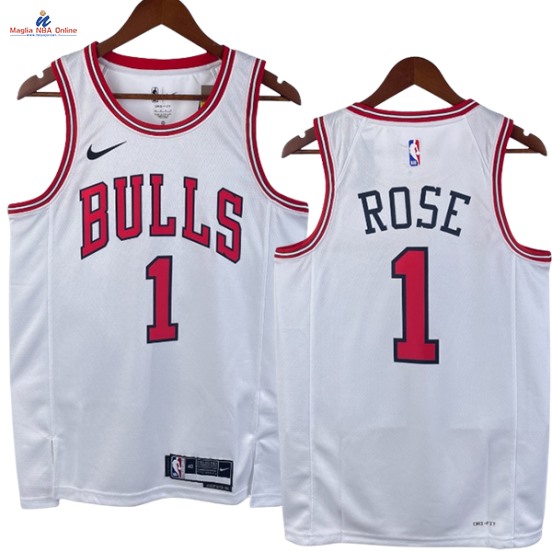 Acquista Maglia NBA Nike Chicago Bulls #1 Derrick Rose Bianco Association 2023-24