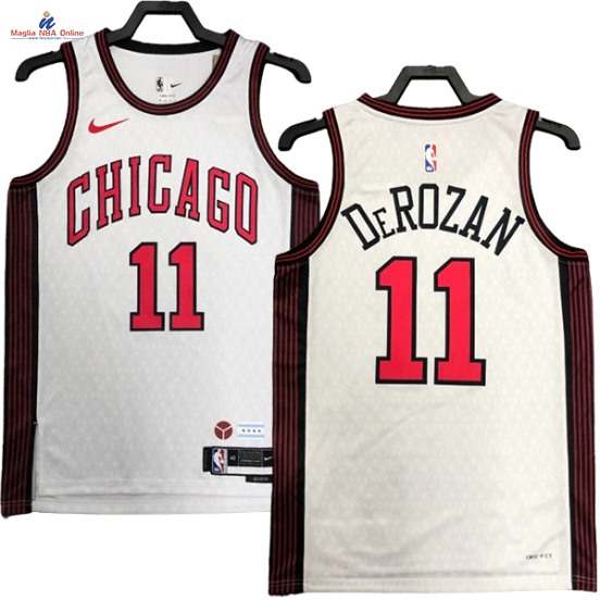 Acquista Maglia NBA Nike Chicago Bulls #11 DeMar DeRozan Bianco Città 2023-24