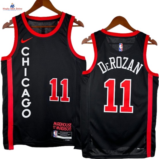 Acquista Maglia NBA Nike Chicago Bulls #11 DeMar DeRozan Nero Città 2024-25