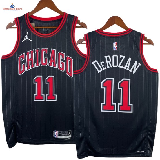 Acquista Maglia NBA Nike Chicago Bulls #11 DeMar DeRozan Nero Statement 2023-24