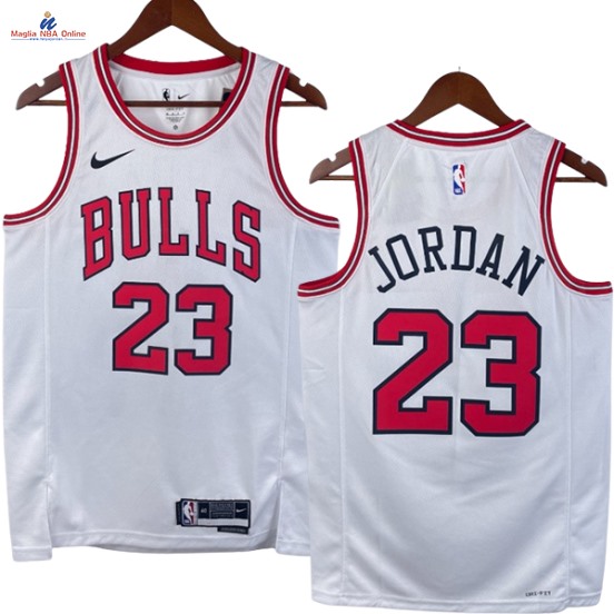 Acquista Maglia NBA Nike Chicago Bulls #23 Michael Jordan Bianco Association 2023-24