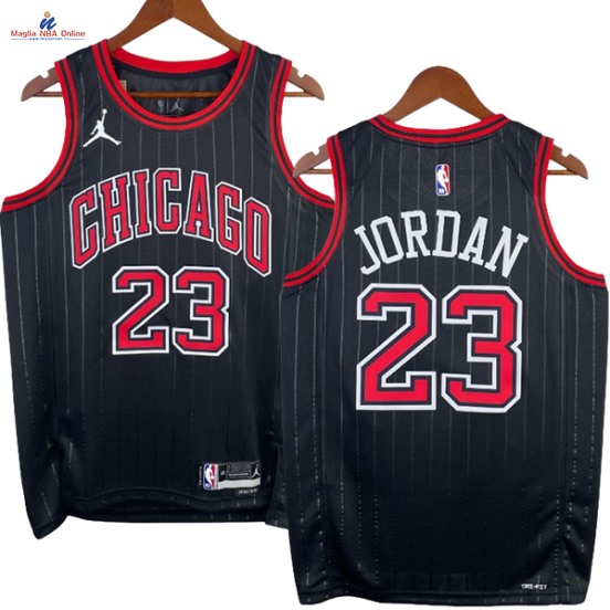 Acquista Maglia NBA Nike Chicago Bulls #23 Michael Jordan Nero Statement 2023-24