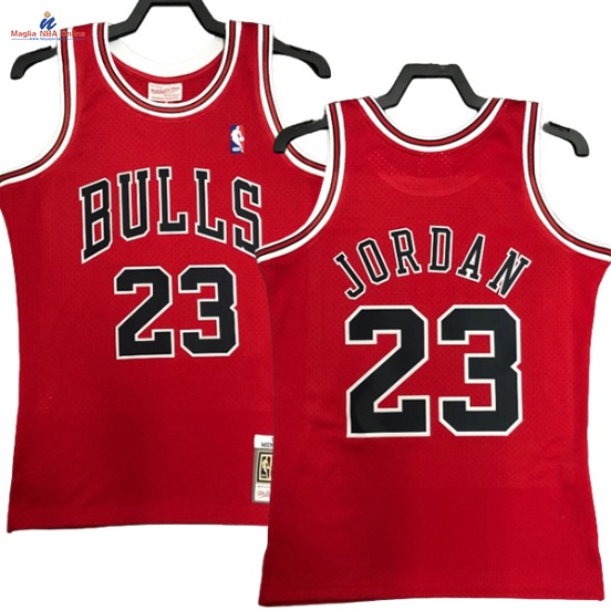Acquista Maglia NBA Nike Chicago Bulls #23 Michael Jordan Rosso Hardwood Classics 1997-98