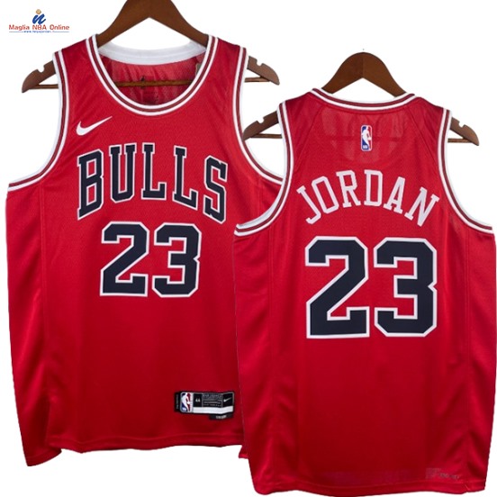 Acquista Maglia NBA Nike Chicago Bulls #23 Michael Jordan Rosso Icon 2023-24