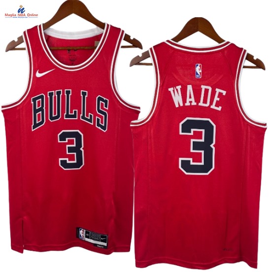 Acquista Maglia NBA Nike Chicago Bulls #3 Dwyane Wade Rosso Icon 2023-24