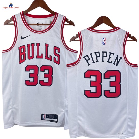 Acquista Maglia NBA Nike Chicago Bulls #33 Scottie Pippen Bianco Association 2023-24
