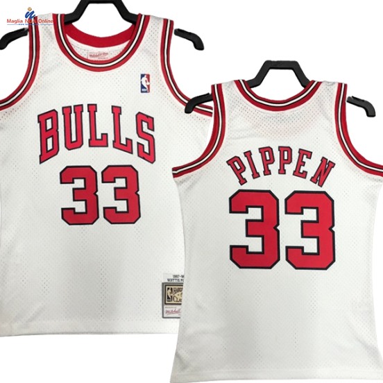Acquista Maglia NBA Nike Chicago Bulls #33 Scottie Pippen Bianco Hardwood Classics 1997-98