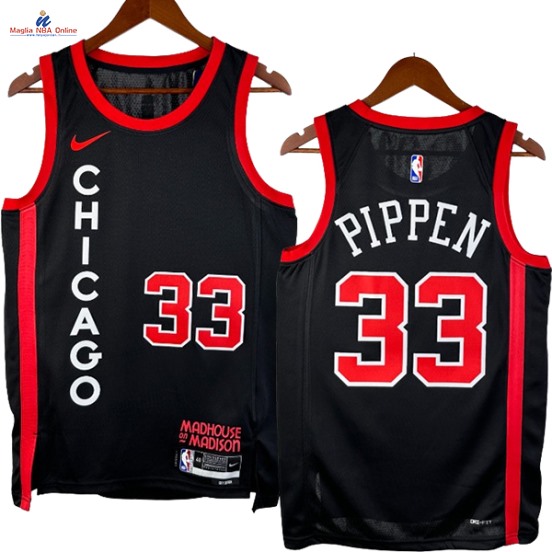 Acquista Maglia NBA Nike Chicago Bulls #33 Scottie Pippen Nero Città 2024-25