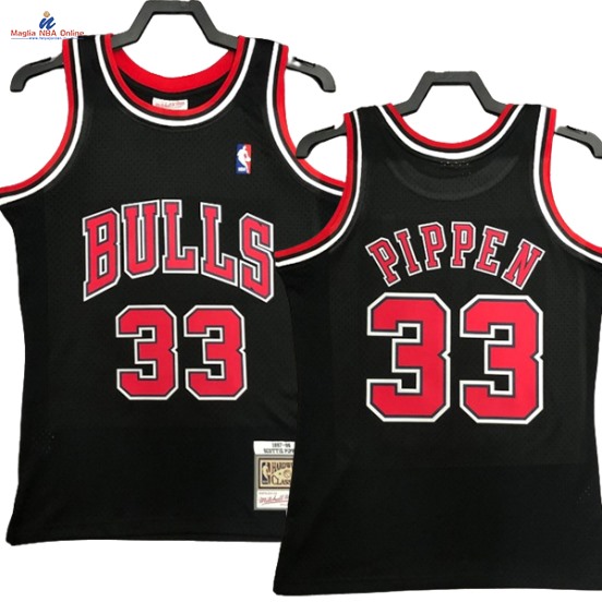 Acquista Maglia NBA Nike Chicago Bulls #33 Scottie Pippen Nero Hardwood Classics 1997-98