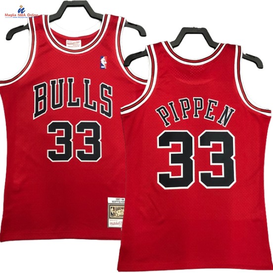 Acquista Maglia NBA Nike Chicago Bulls #33 Scottie Pippen Rosso Hardwood Classics 1997-98