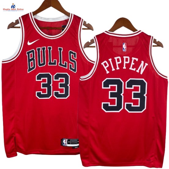 Acquista Maglia NBA Nike Chicago Bulls #33 Scottie Pippen Rosso Icon 2023-24