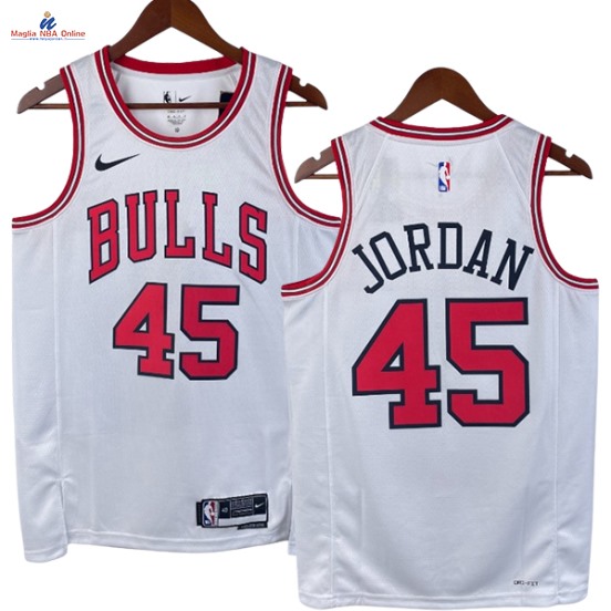 Acquista Maglia NBA Nike Chicago Bulls #45 Michael Jordan Bianco Association 2023-24