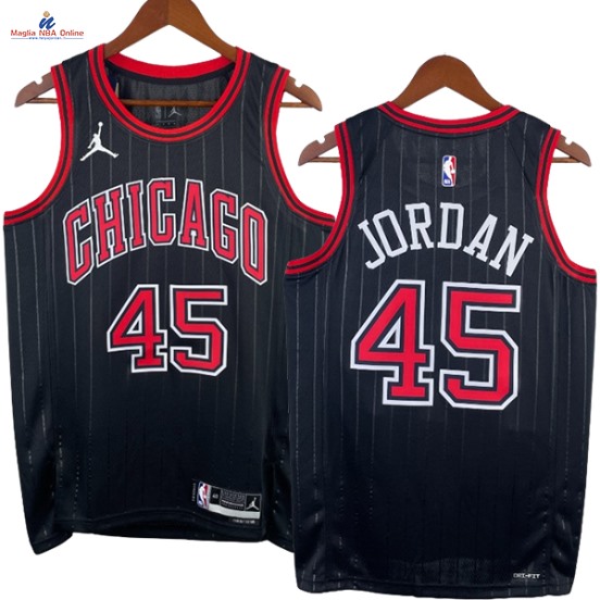 Acquista Maglia NBA Nike Chicago Bulls #45 Michael Jordan Nero Statement 2023-24