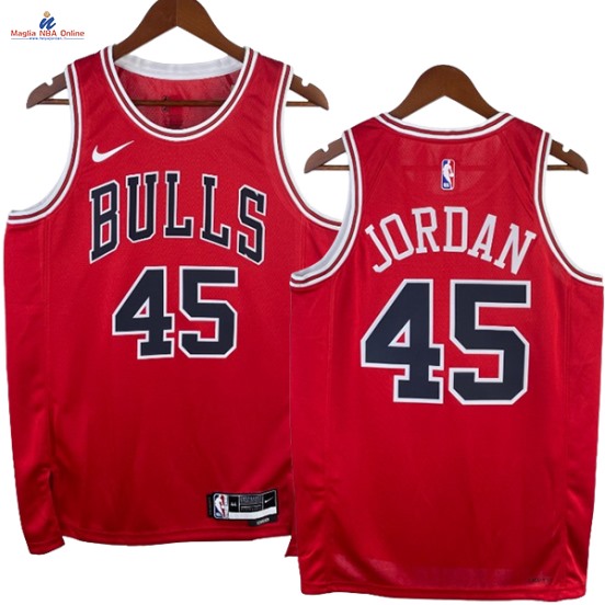 Acquista Maglia NBA Nike Chicago Bulls #45 Michael Jordan Rosso Icon 2023-24