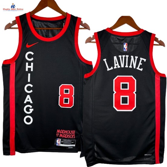 Acquista Maglia NBA Nike Chicago Bulls #8 Zach LaVine Nero Città 2024-25