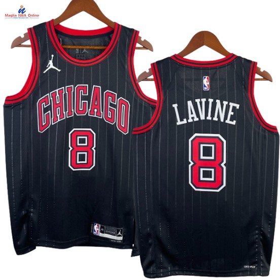 Acquista Maglia NBA Nike Chicago Bulls #8 Zach LaVine Nero Statement 2023-24