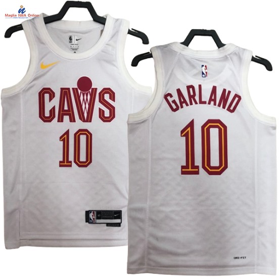 Acquista Maglia NBA Nike Cleveland Cavaliers #10 Darius Garland Bianco Association 2023-24