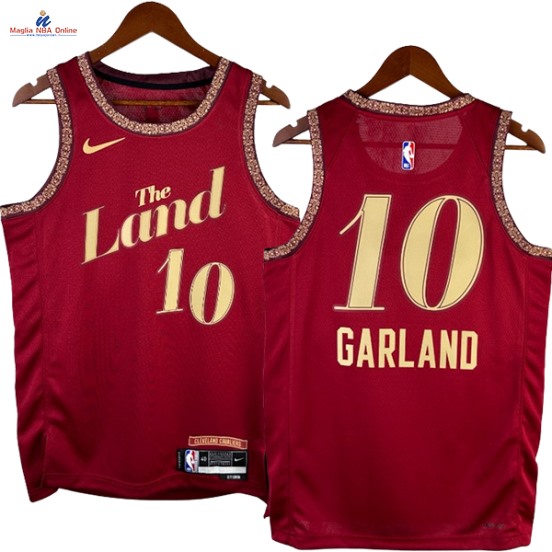 Acquista Maglia NBA Nike Cleveland Cavaliers #10 Darius Garland Rosso Città 2024-25