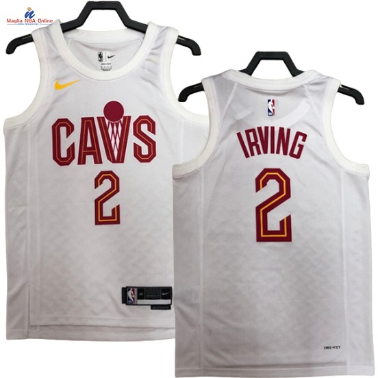 Acquista Maglia NBA Nike Cleveland Cavaliers #2 Kyrie Irving Bianco Association 2023-24