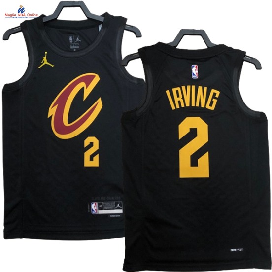 Acquista Maglia NBA Nike Cleveland Cavaliers #2 Kyrie Irving Nero Statement 2023-24