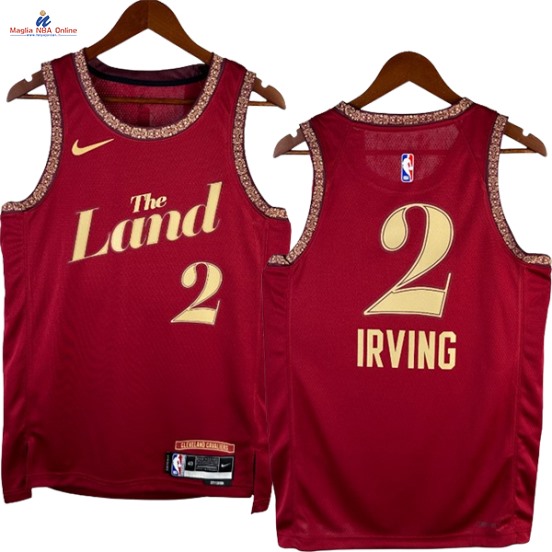 Acquista Maglia NBA Nike Cleveland Cavaliers #2 Kyrie Irving Rosso Città 2024-25