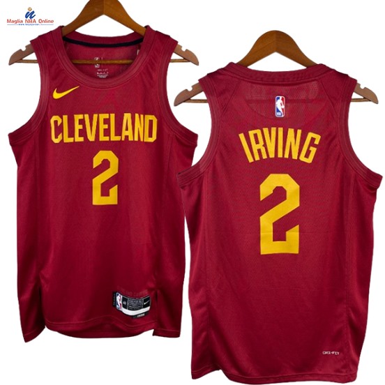Acquista Maglia NBA Nike Cleveland Cavaliers #2 Kyrie Irving Rosso Icon 2023-24