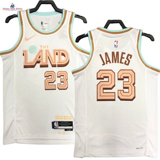 Acquista Maglia NBA Nike Cleveland Cavaliers #23 LeBron James Rosso Città 2023-24