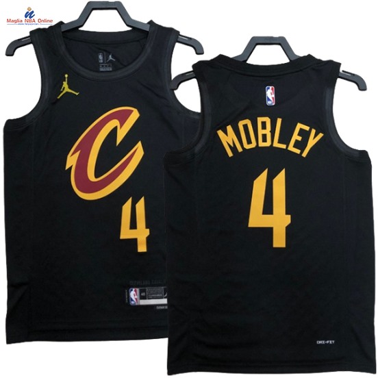 Acquista Maglia NBA Nike Cleveland Cavaliers #4 Evan Mobley Nero Statement 2023-24