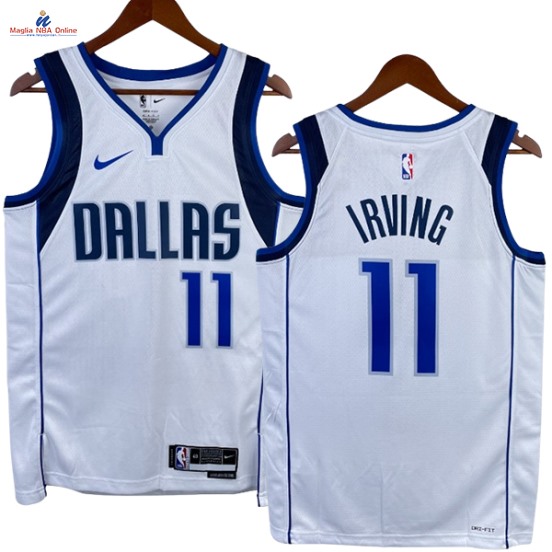 Acquista Maglia NBA Nike Dallas Mavericks #11 Kyrie Irving Bianco Association 2023-24