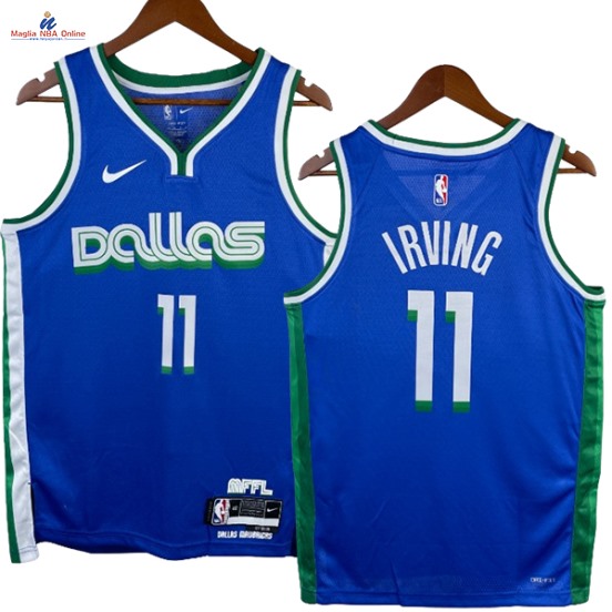 Acquista Maglia NBA Nike Dallas Mavericks #11 Kyrie Irving Blu Città 2023-24