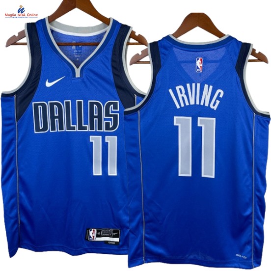 Acquista Maglia NBA Nike Dallas Mavericks #11 Kyrie Irving Blu Icon 2023-24