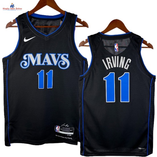 Acquista Maglia NBA Nike Dallas Mavericks #11 Kyrie Irving Nero Città 2024-25