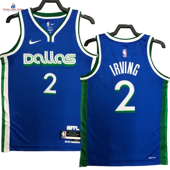 Acquista Maglia NBA Nike Dallas Mavericks #2 Kyrie Irving Blu Città 2023-24