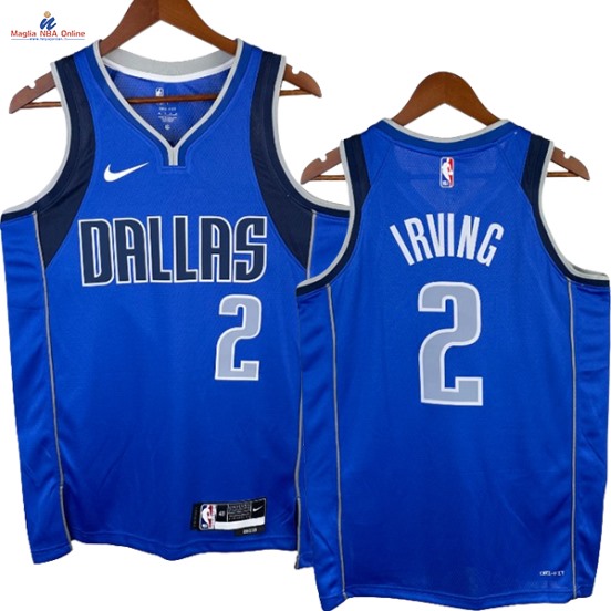 Acquista Maglia NBA Nike Dallas Mavericks #2 Kyrie Irving Blu Icon 2023-24