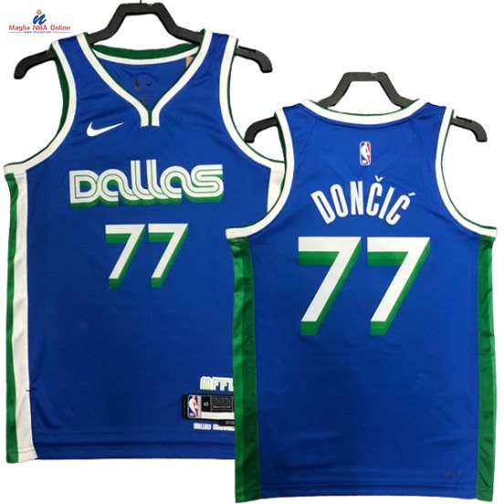 Acquista Maglia NBA Nike Dallas Mavericks #77 Luka Doncic Blu Città 2023-24