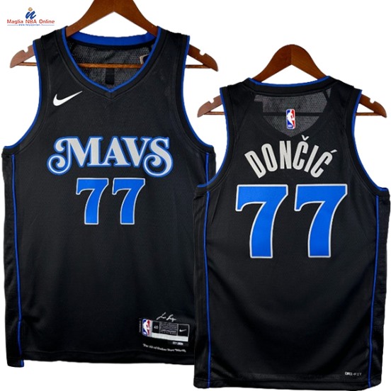 Acquista Maglia NBA Nike Dallas Mavericks #77 Luka Doncic Nero Città 2024-25
