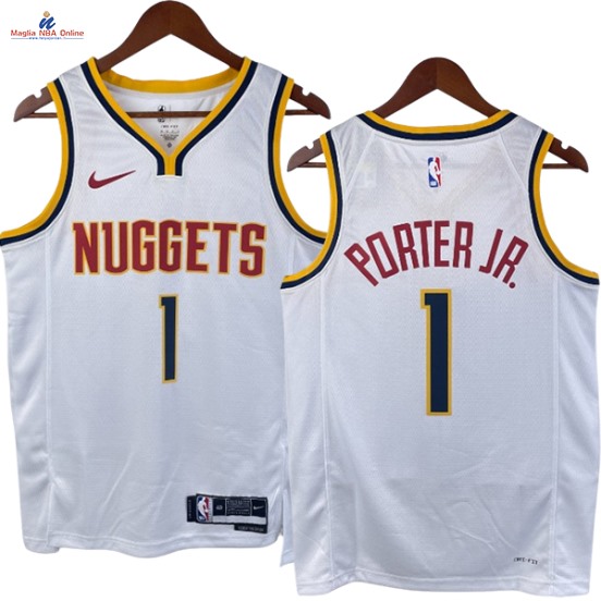 Acquista Maglia NBA Nike Denver Nuggets #1 Michael Porter JR. Bianco Association 2023-24