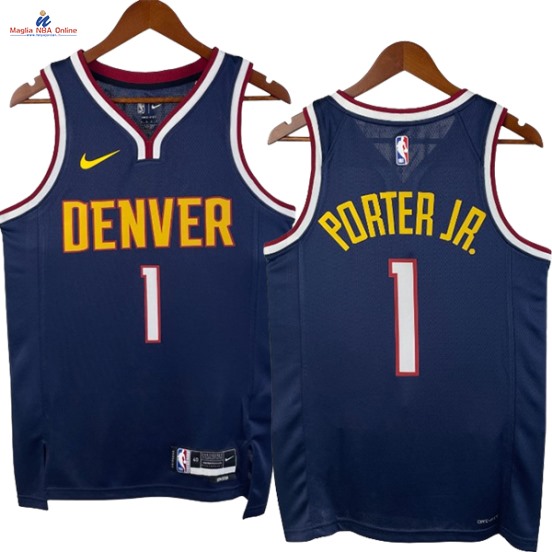 Acquista Maglia NBA Nike Denver Nuggets #1 Michael Porter JR. Blu Navy Icon 2023-24