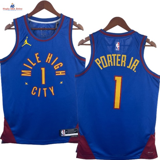 Acquista Maglia NBA Nike Denver Nuggets #1 Michael Porter JR. Blu Statement 2023-24