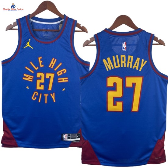Acquista Maglia NBA Nike Denver Nuggets #27 Jamal Murray Blu Statement 2023-24