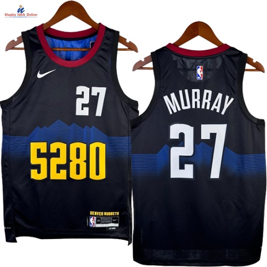 Acquista Maglia NBA Nike Denver Nuggets #27 Jamal Murray Nero Città 2024-25