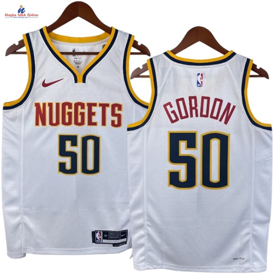 Acquista Maglia NBA Nike Denver Nuggets #50 Aaron Gordon Bianco Association 2023-24