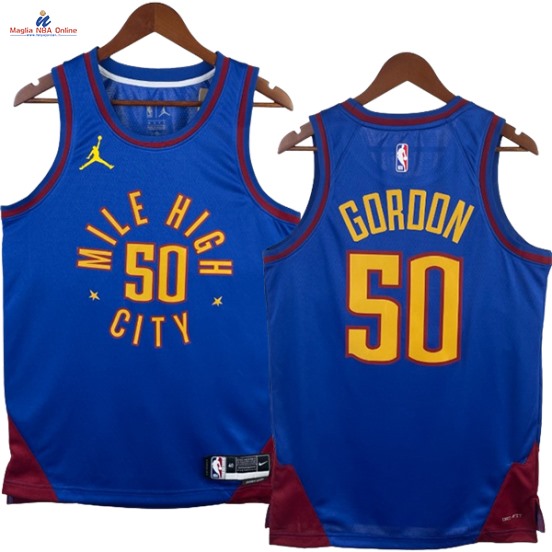 Acquista Maglia NBA Nike Denver Nuggets #50 Aaron Gordon Blu Statement 2023-24