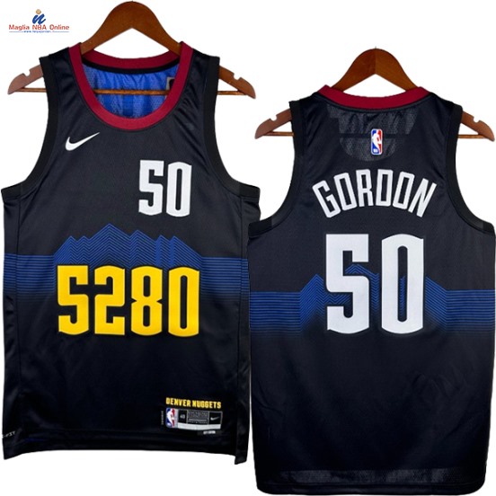 Acquista Maglia NBA Nike Denver Nuggets #50 Aaron Gordon Nero Città 2024-25