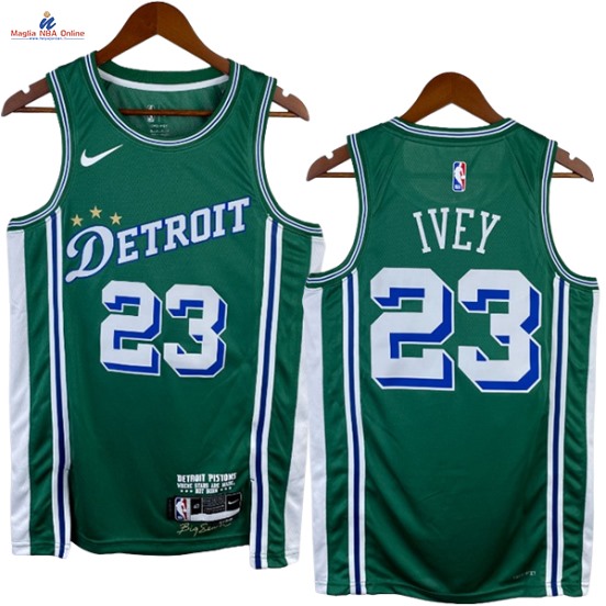 Acquista Maglia NBA Nike Detroit Pistons #23 #23 Jaden Ivey Verde Città 2023-24