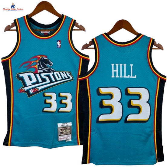 Acquista Maglia NBA Nike Detroit Pistons #33 Grant Hill Verde Hardwood Classics 1988-89